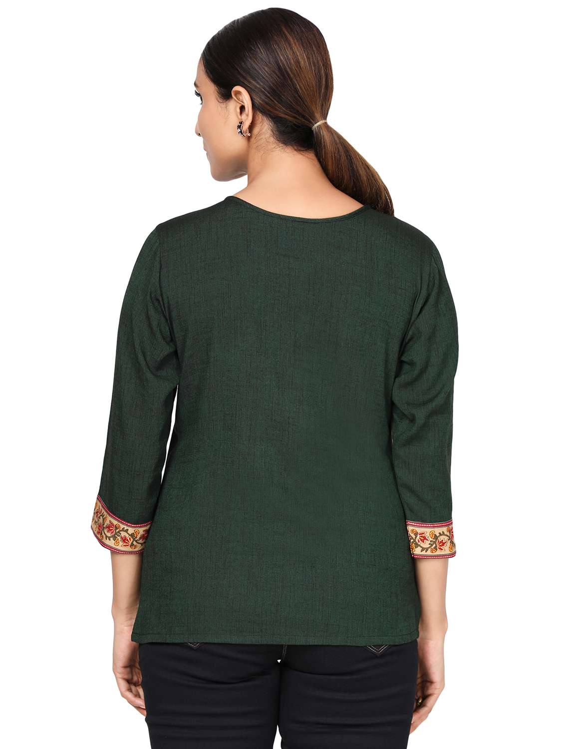 round neck printed regular tunic - 19452092 -  Standard Image - 3