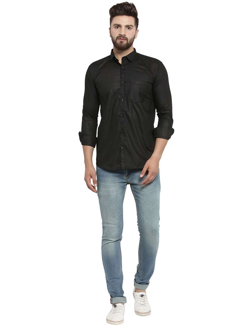 mens solid casual shirt - 19452961 - Standard Image - 3