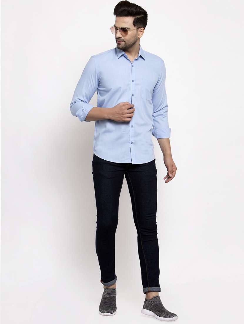 mens solid casual shirt - 19452965 - Standard Image - 3