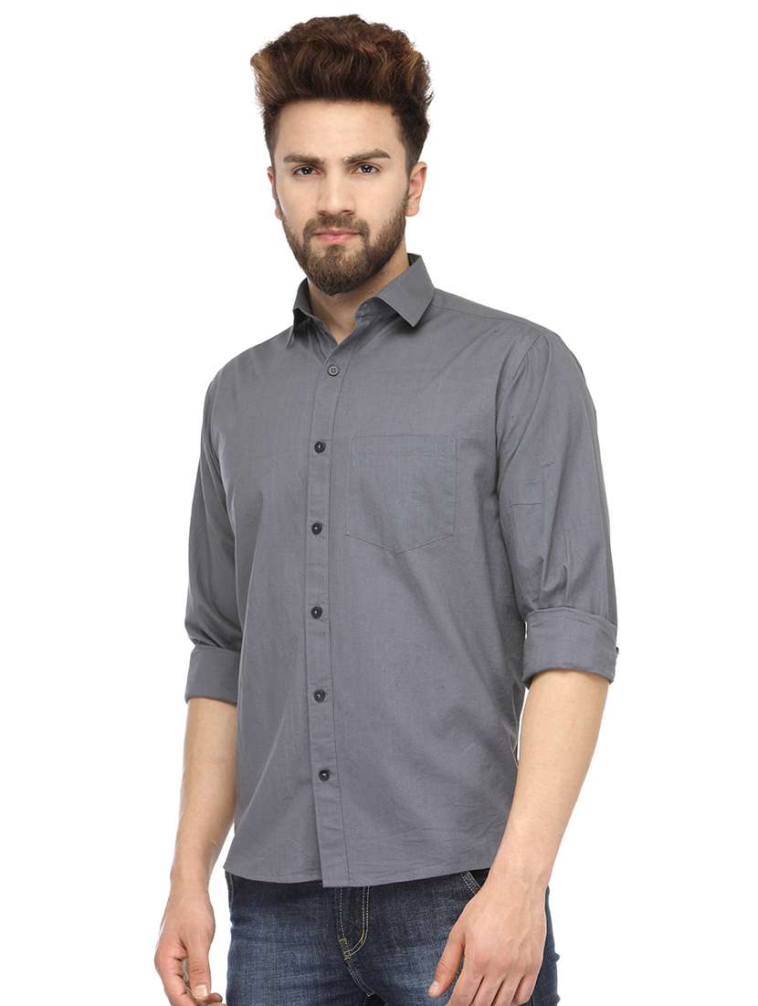 mens solid casual shirt - 19452966 - Zoom Image - 0