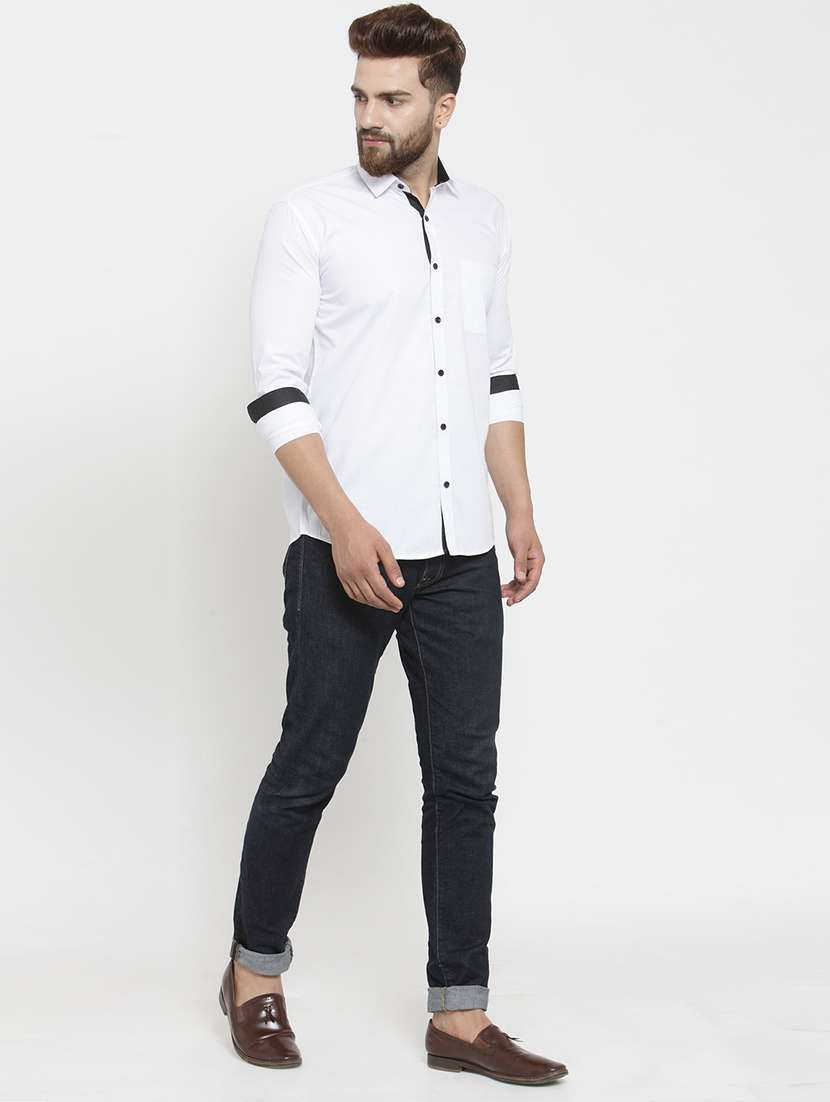 mens solid casual shirt - 19452976 -  Standard Image - 3