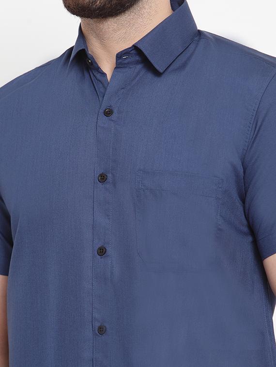 mens solid casual shirt - 19452992 - Standard Image - 3