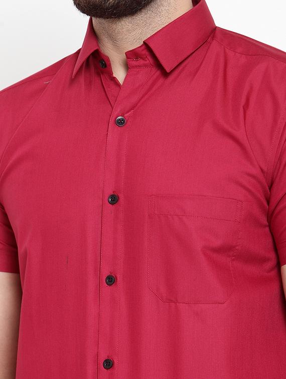 mens solid casual shirt - 19452993 - Standard Image - 3