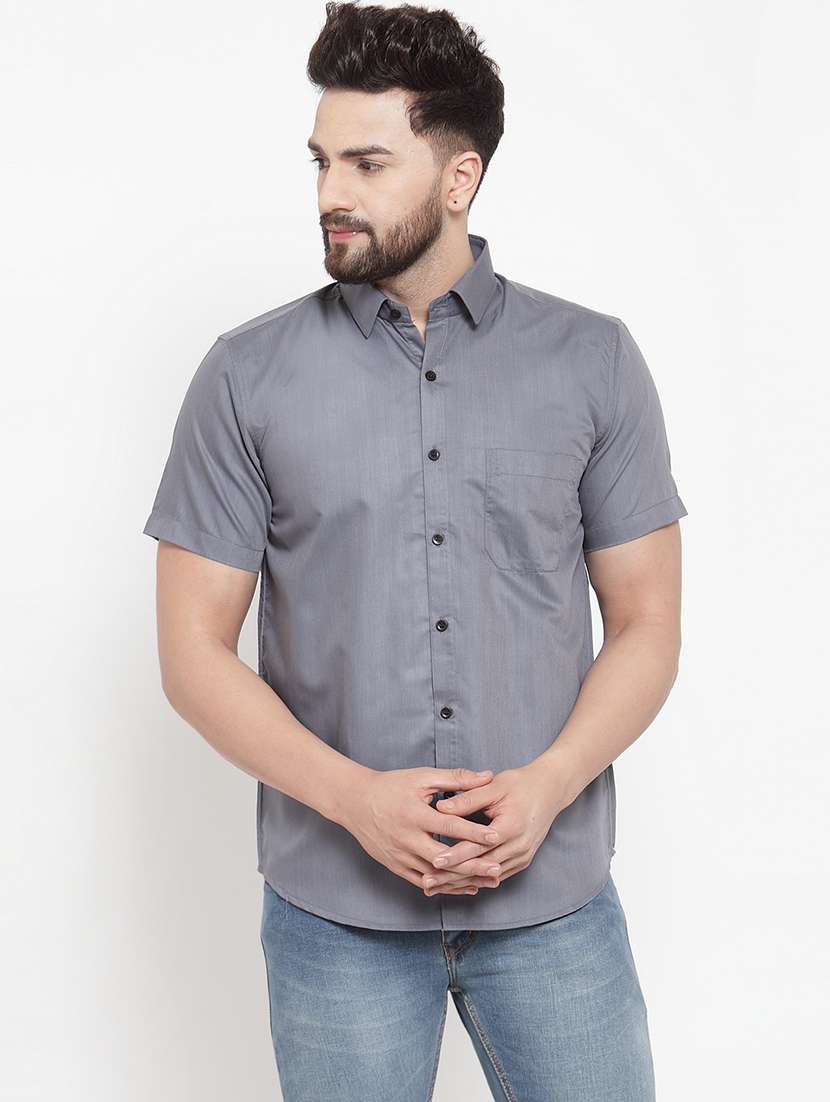 mens solid casual shirt - 19452997 -  Zoom Image - 0
