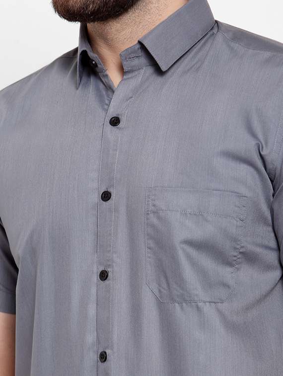 mens solid casual shirt - 19452997 - Standard Image - 3