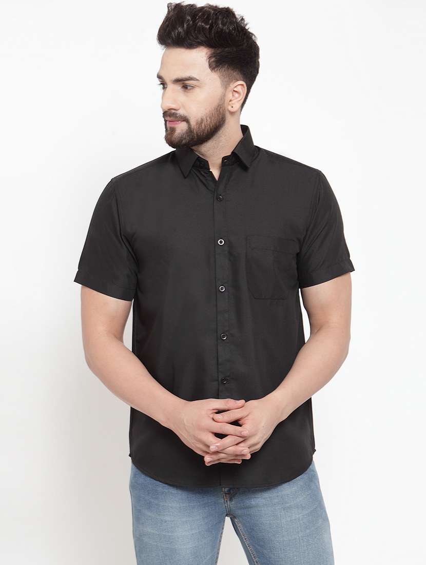mens solid casual shirt - 19452998 -  Zoom Image - 0