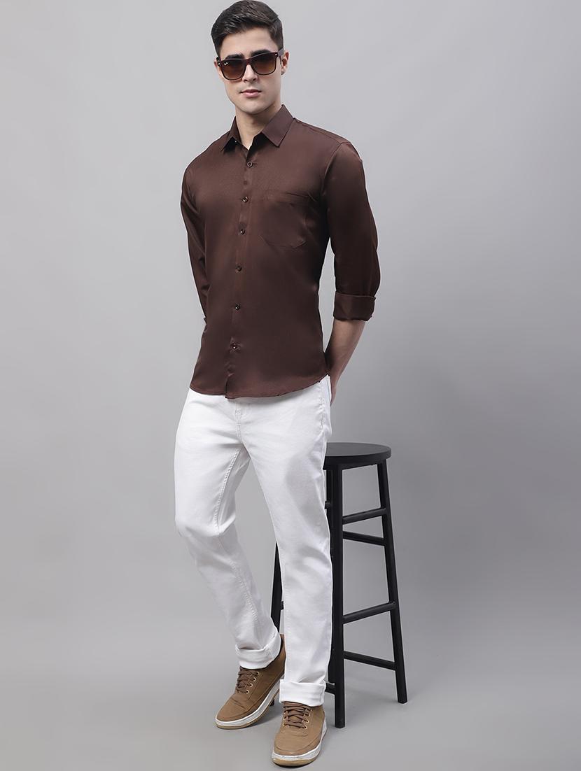 mens solid casual shirt - 19453016 - Standard Image - 3