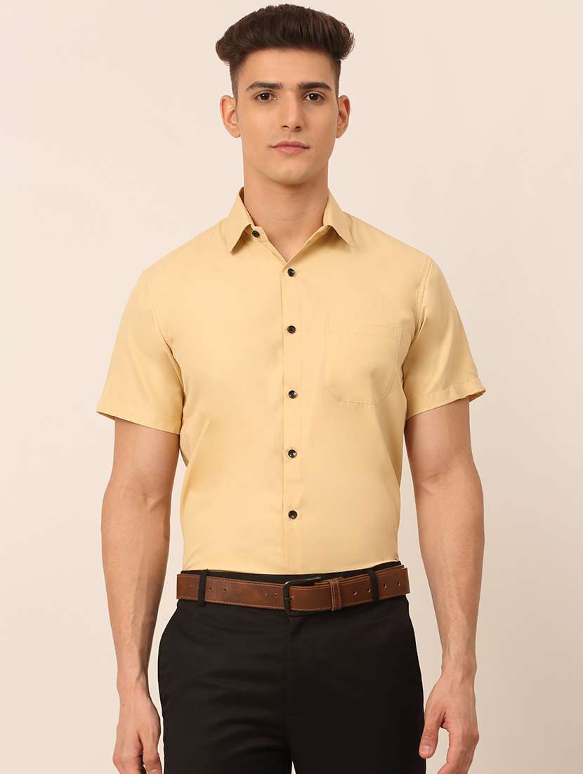 beige cotton formal shirt