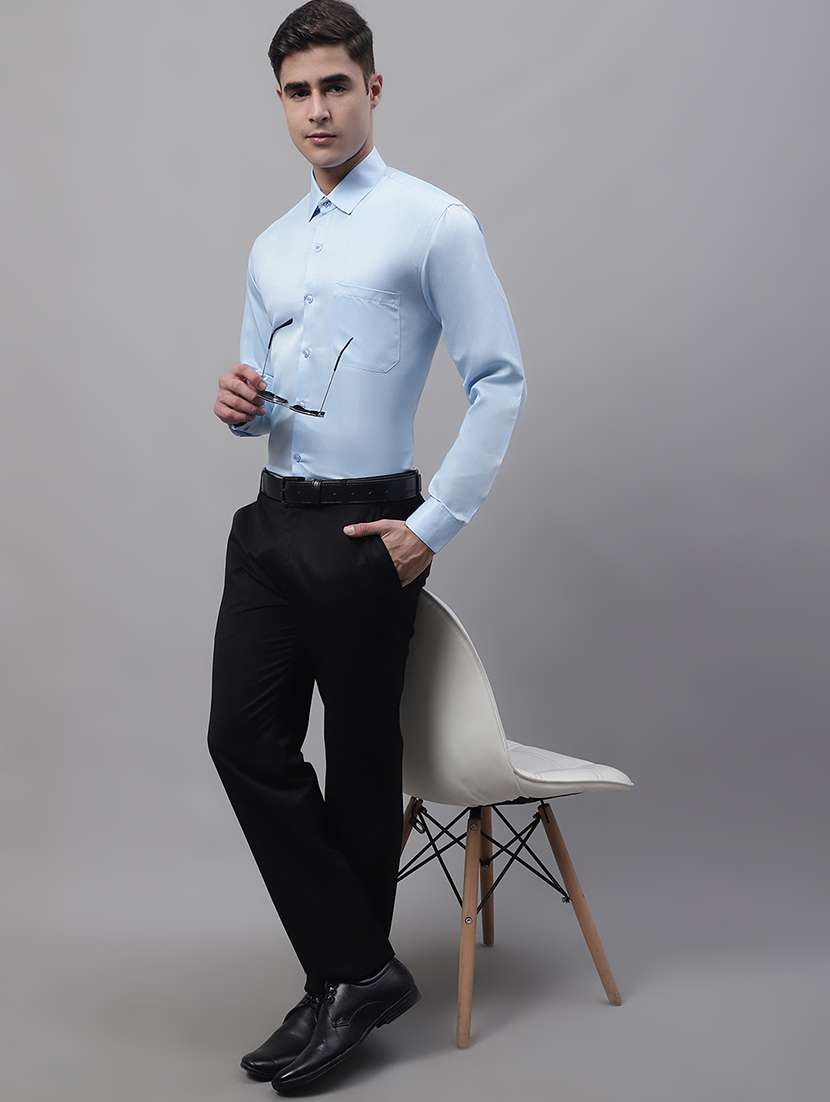 mens solids formal shirt - 19453146 -  Standard Image - 3