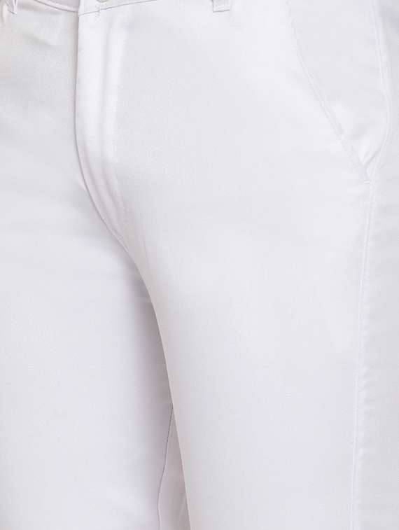white cotton flat front  formal trouser - 19453177 -  Standard Image - 3