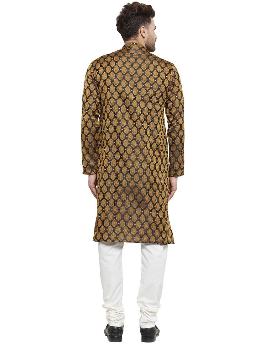 men self designed long sleeve kurta and pajama - 19453266 -  Standard Image - 3