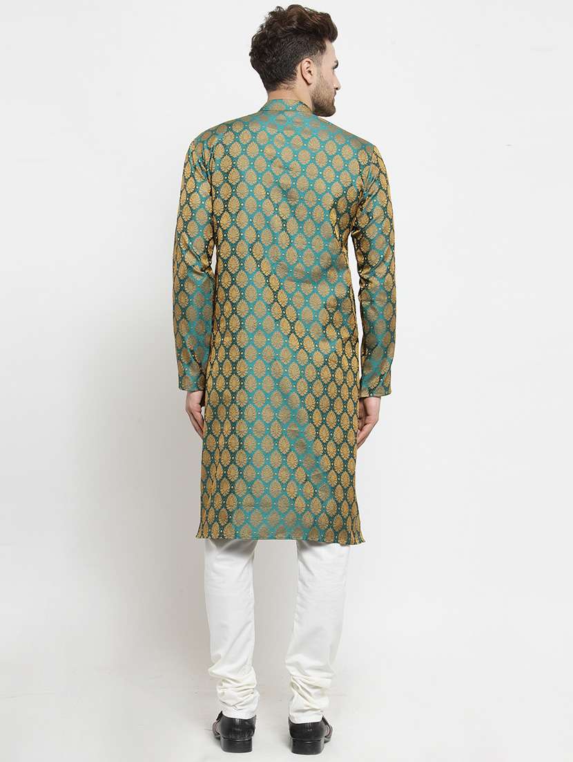 men self designed long sleeve kurta and pajama - 19453268 -  Standard Image - 3