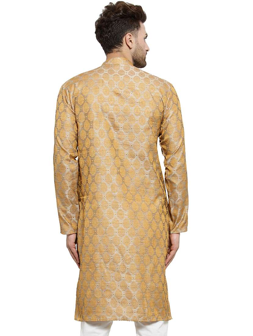 men self designed long sleeve kurta and pyjama set - 19453271 -  Standard Image - 3