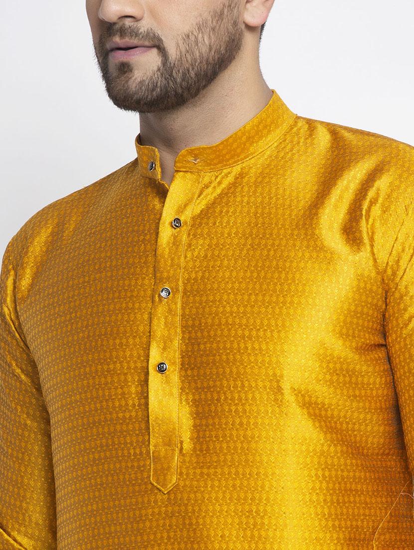 men self designed kurta pyjama set - 19453280 - Standard Image - 3