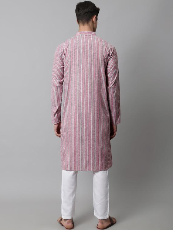 pink striped kurta pyjama set - 19453298 - Standard Image - 3