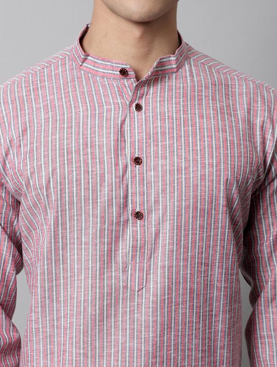 pink striped kurta pyjama set - 19453298 - Standard Image - 5