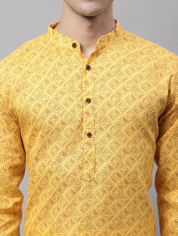 yellow printed kurta pyjama set - 19453315 - Standard Image - 5