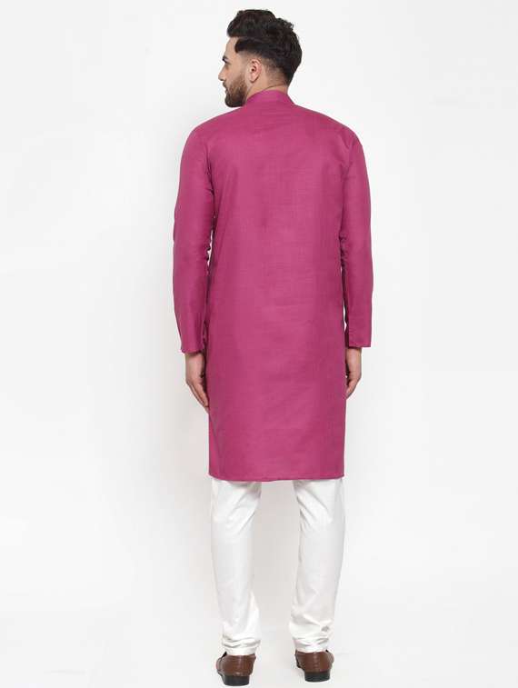 solid cotton kurta pyjama set - 19453350 -  Standard Image - 3