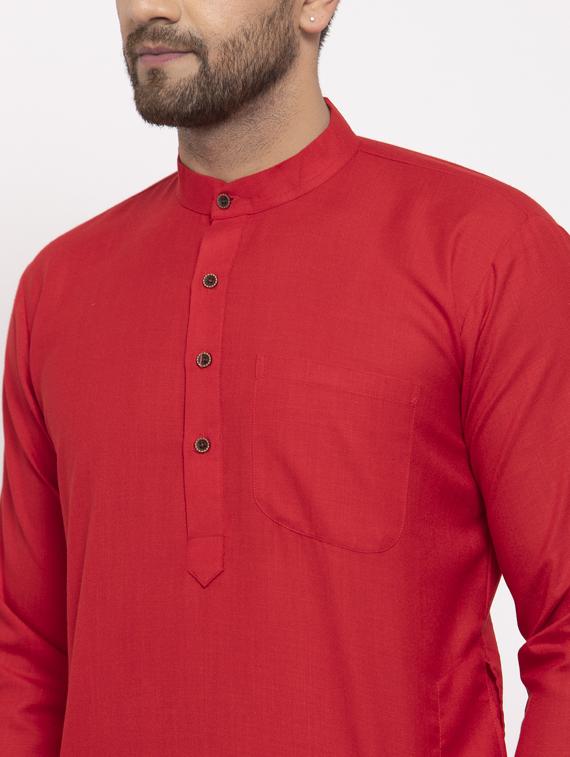 solid cotton kurta pyjama set - 19453372 - Standard Image - 3