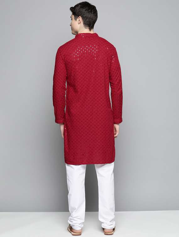 sequined embroidered kurta pyjama set - 19453392 -  Standard Image - 3