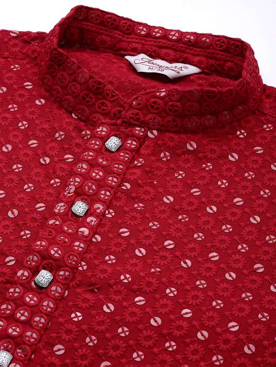 sequined embroidered kurta pyjama set - 19453392 -  Standard Image - 5