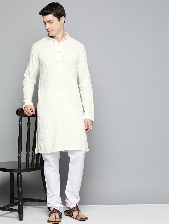 sequined embroidered kurta pyjama set - 19453397 - Standard Image - 3