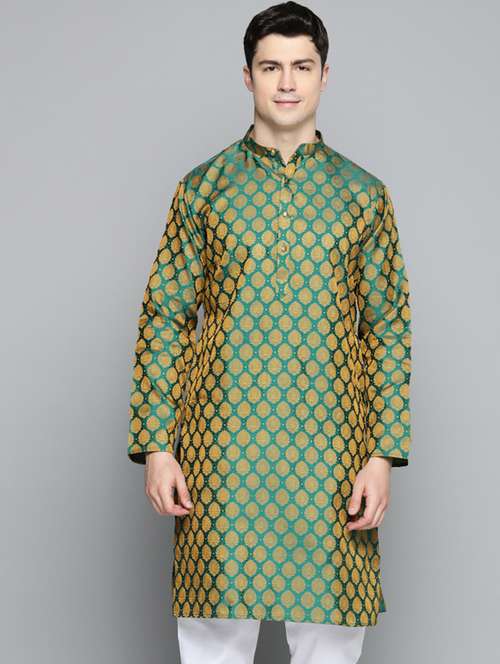 green self design long kurta - 19453426 -  Standard Image - 0