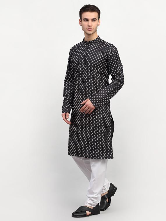 black printed long kurta - 19453440 - Standard Image - 3