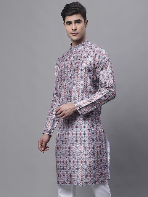 men printed long kurta - 19453445 -  Standard Image - 0