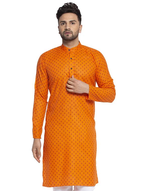 orange printed long kurta - 19453451 - Zoom Image - 0