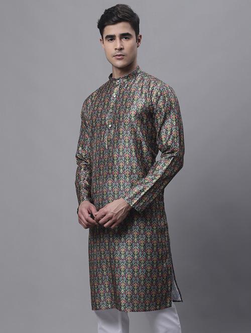 green printed long kurta - 19453452 -  Standard Image - 0