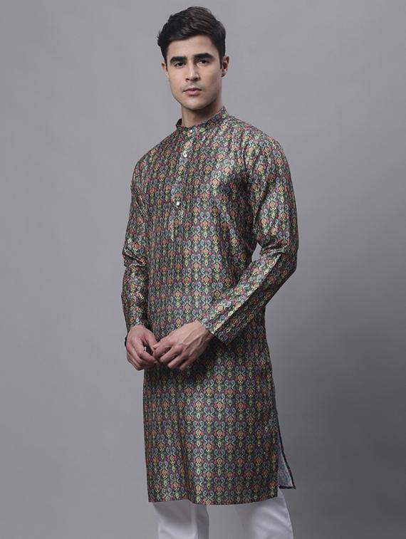 green printed long kurta - 19453452 -  Zoom Image - 0