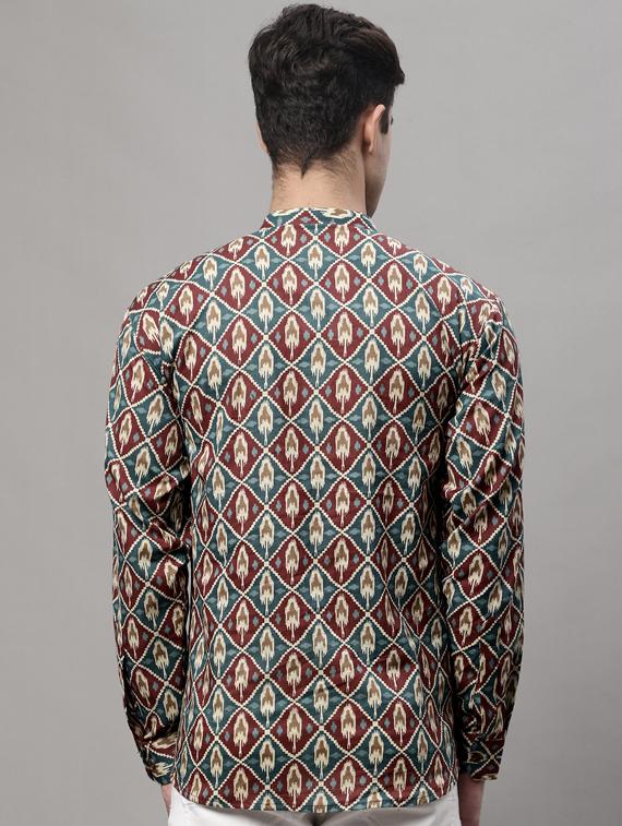 ikat printed short kurta - 19453459 - Standard Image - 3