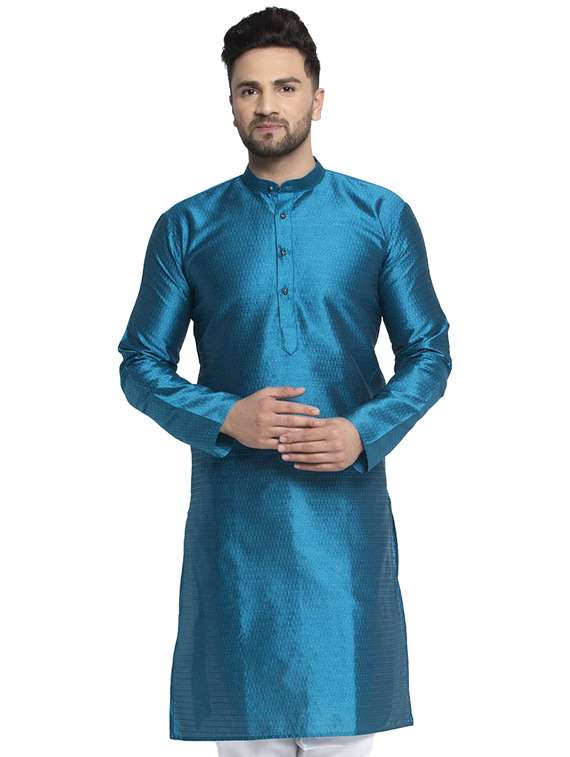 navy blue solid long kurta - 19453469 - Zoom Image - 0