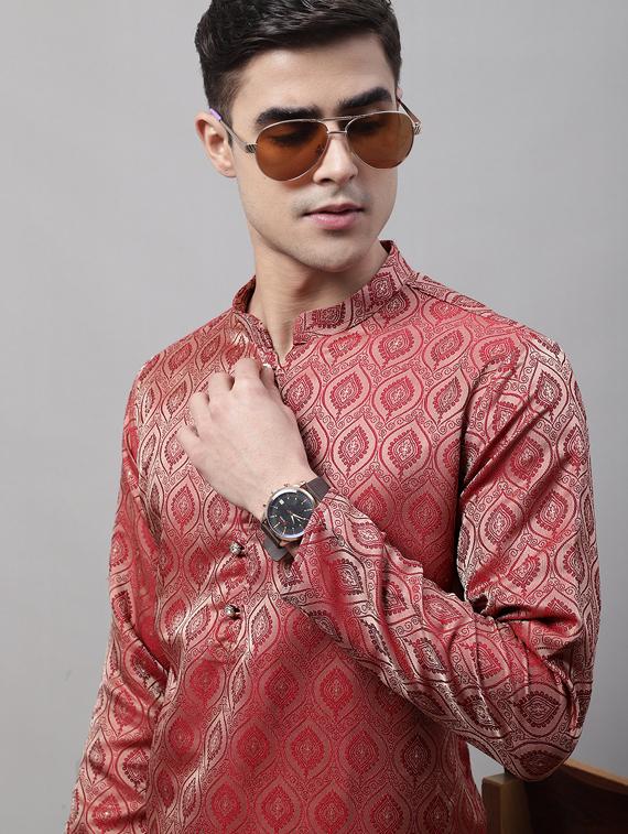 red self design long kurta - 19453498 - Standard Image - 5