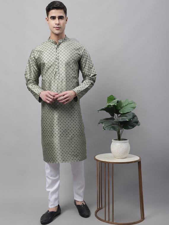 green printed long kurta - 19453505 - Standard Image - 3