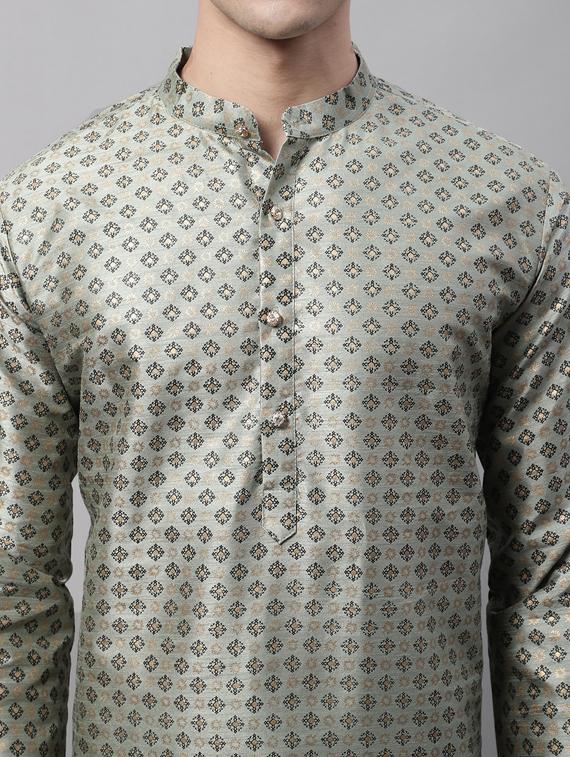 green printed long kurta - 19453505 - Standard Image - 5