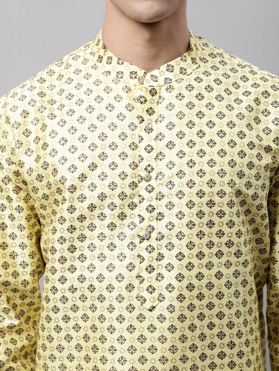 yellow printed long kurta - 19453516 - Standard Image - 5