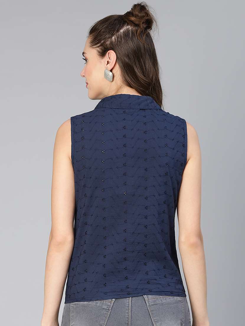 blue solid shirt - 19454573 - Standard Image - 3