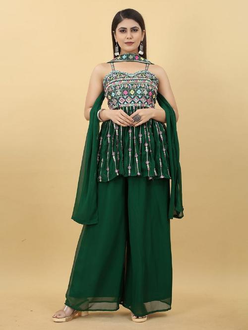 embroidered top bottom set - 19454950 - Standard Image - 0