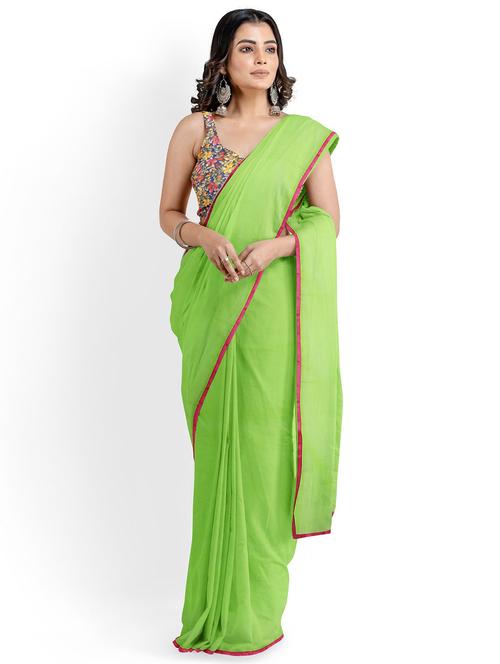 women's bordered light green colored saree - 19459478 - Standard Image - 0