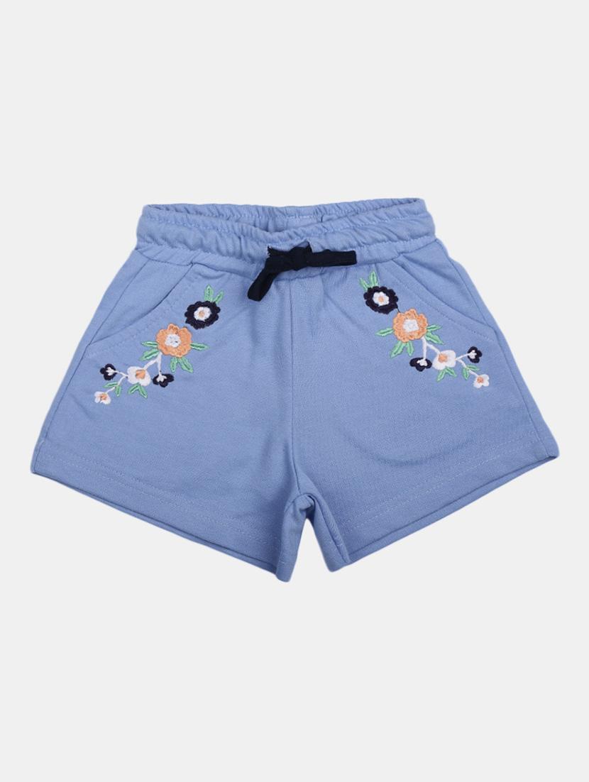 blue floral print cotton shorts - 19460610 - Zoom Image - 0