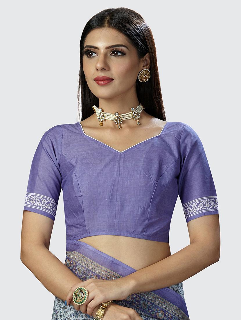 self design florals printed saree with blouse - 19462002 - Standard Image - 3