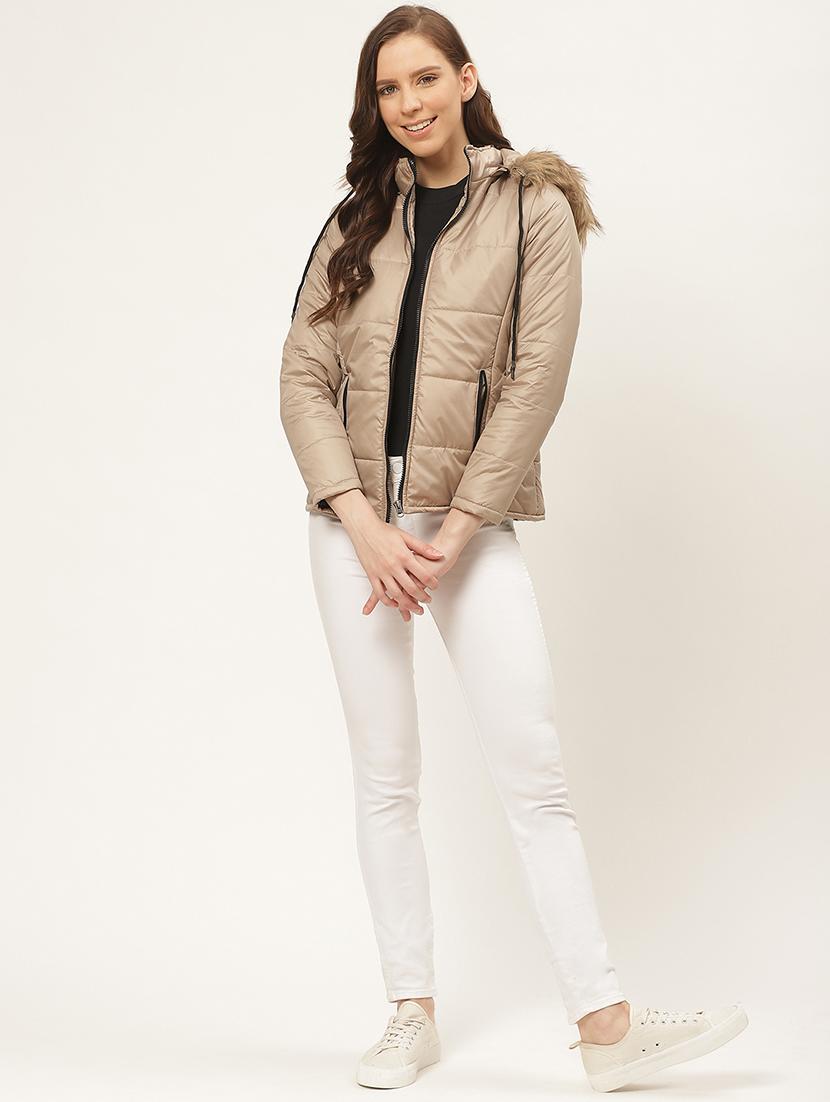 fur embellished hood neck quilted jacket - 19464759 - Standard Image - 3