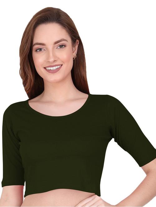 women solid green crop top - 19467108 - Standard Image - 0
