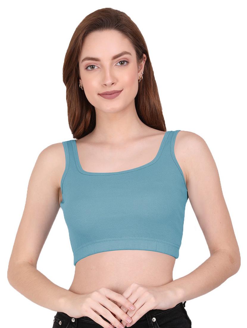blue cotton blend regular bra - 19467248 - Zoom Image - 0