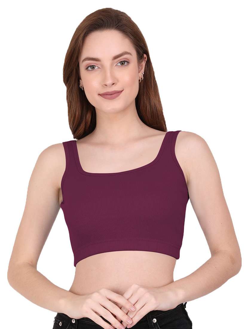 purple cotton blend regular bra - 19467254 -  Zoom Image - 0