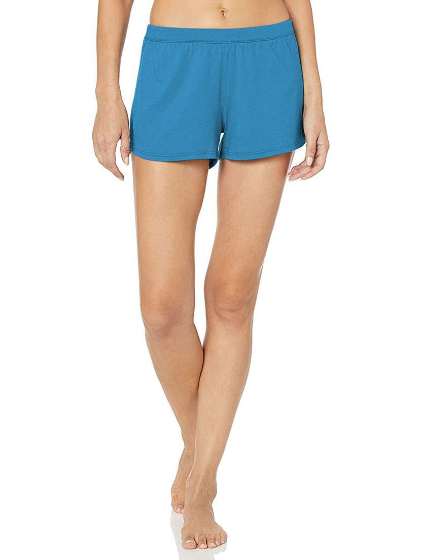 light blue cotton blend regular shorts - 19468431 - Zoom Image - 0