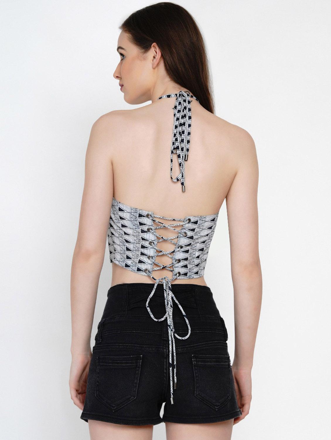 printed crop top - 19469061 - Standard Image - 3