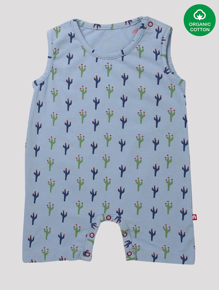 blue printed cotton romper - 19470962 -  Zoom Image - 0